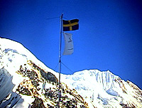 Svenska flaggan i topp