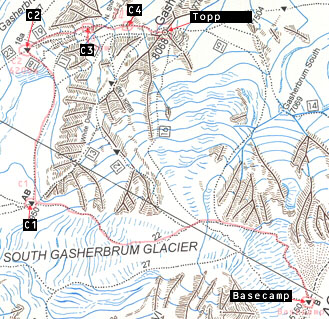 Map - Basecamp and the top